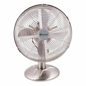 image of Xpelair Classic 12 Portable Desk Fan - Brushed Chrome