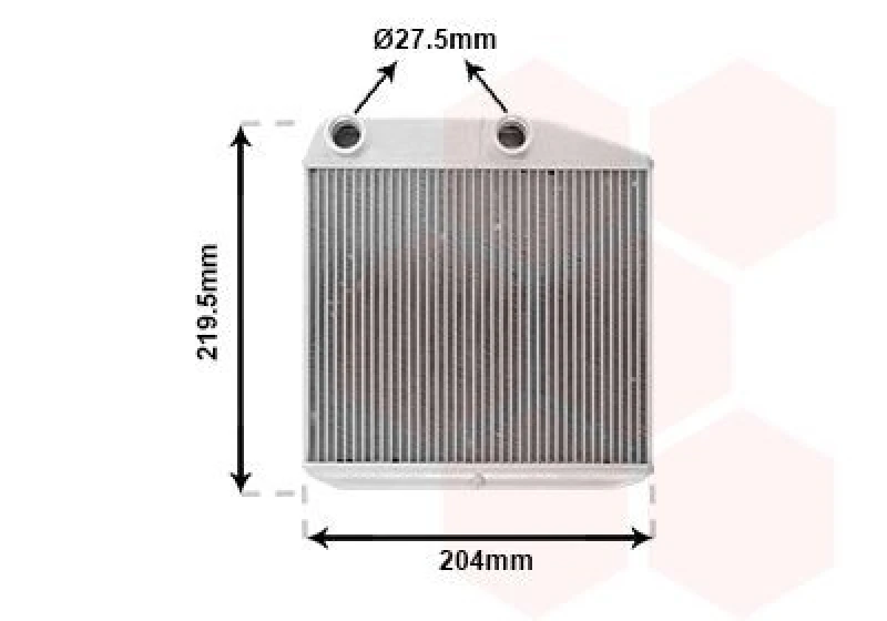 Image of VAN WEZEL Heater matrix VAN WEZEL 17016702