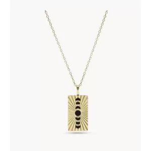 Image of Fossil Womens Georgia Lunar Nights Black Onyx Pendant Necklace - Gold