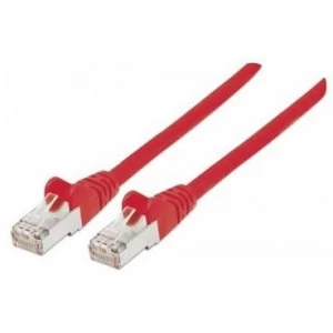 image of Intellinet Network Patch Cable Cat6A 7.5m Red Copper S/FTP LSOH / LSZH PVC RJ45 Gold Plated Contacts Snagless Booted Polybag