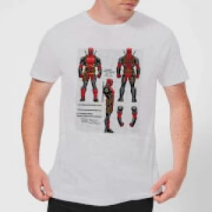 Image of Marvel Deadpool Action Figure Plans Mens T-Shirt - Grey - 3XL
