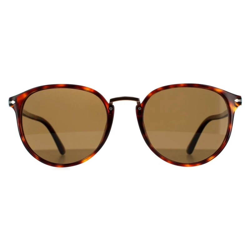 Image of Persol Persol Men Oval Havana Brown Polarised Sunglasses Brown One Size Male 8053672895513