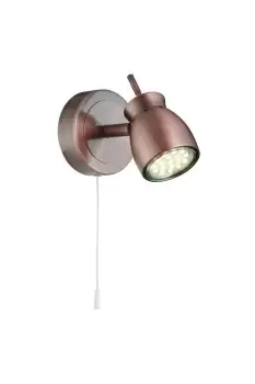 Image of Jupiter LED 1 Light Indoor Wall Light Copper GU10