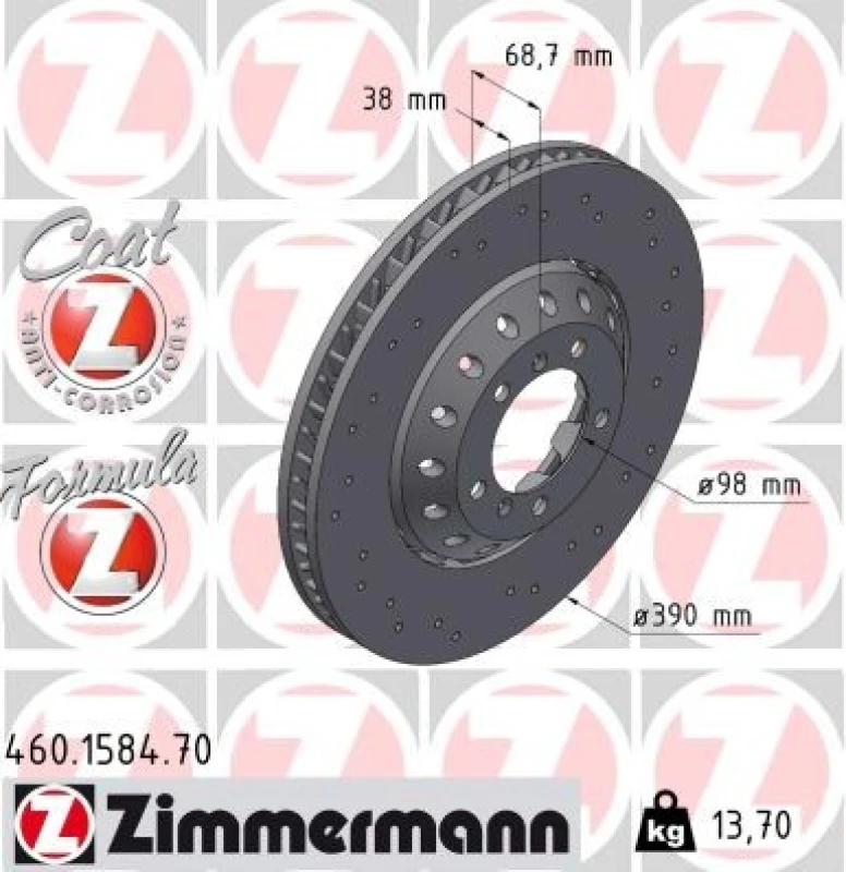 Image of ZIMMERMANN Brake disc ZIMMERMANN 460.1584.70