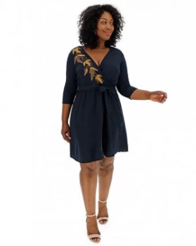 image of Junarose Embroidered Wrap Dress