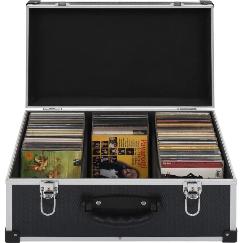 Image of VIDAXL Cd Case for 60 CDs Aluminium abs Black Vidaxl 91857