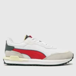 PUMA White & Red City Rider Electric Trainers