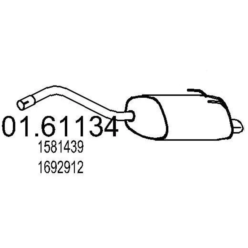 Image of MTS 01.61134 Rear silencer End Silencer (3437)