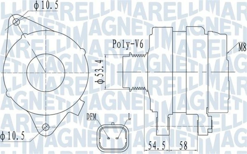 Image of MAGNETI MARELLI Alternator MAGNETI MARELLI 063732142010