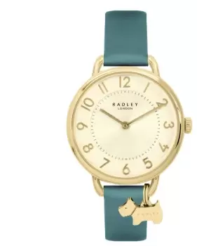 Radley RY21616 Womens Gold Dial Teal Leather Strap Watch