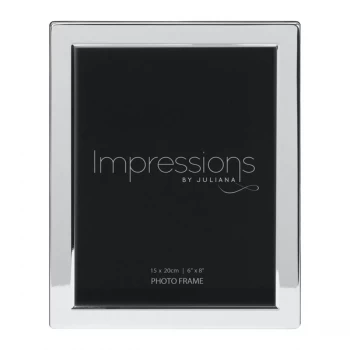 Image of 6" x 8" - Impressions Silver Plated Flat Edge Photo Frame