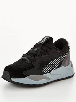 image of Puma Rs-Z College Kids Trainers - Black/Grey, Size 13