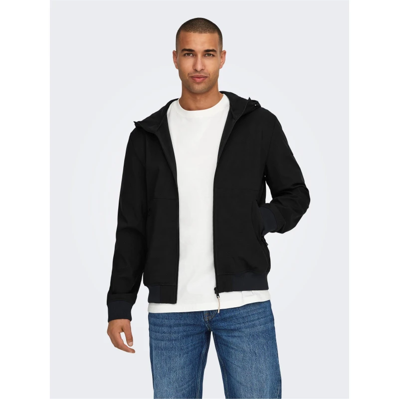 Image of Only and Sons Mens Bowie Softshell Jacket Black male Small