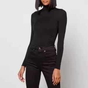 Image of Good American Womens The Coverup Turtleneck Body Top - Black001 - XS