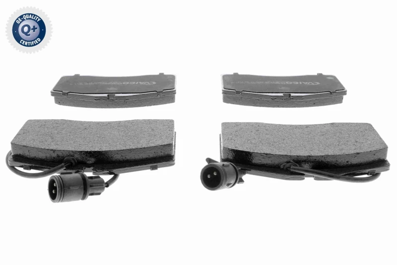 Image of VAICO V10-0771 Brake pad set Front Axle, incl. wear warning contact, Q+, original equipment manufacturer quality Brake Pad Set,disc brake (402)