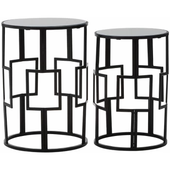 image of Premier Housewares - Avantis Square Design Black Tables