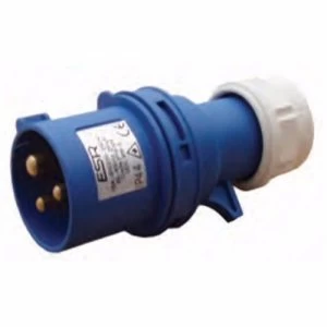 image of ESR 32A 230V IP44 Fast Fit Industrial 3 Pin In-Line Caravan Male Plug