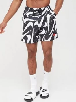 image of Nike Sportswear All Over Print Woven Shorts - Black, Size S, Men