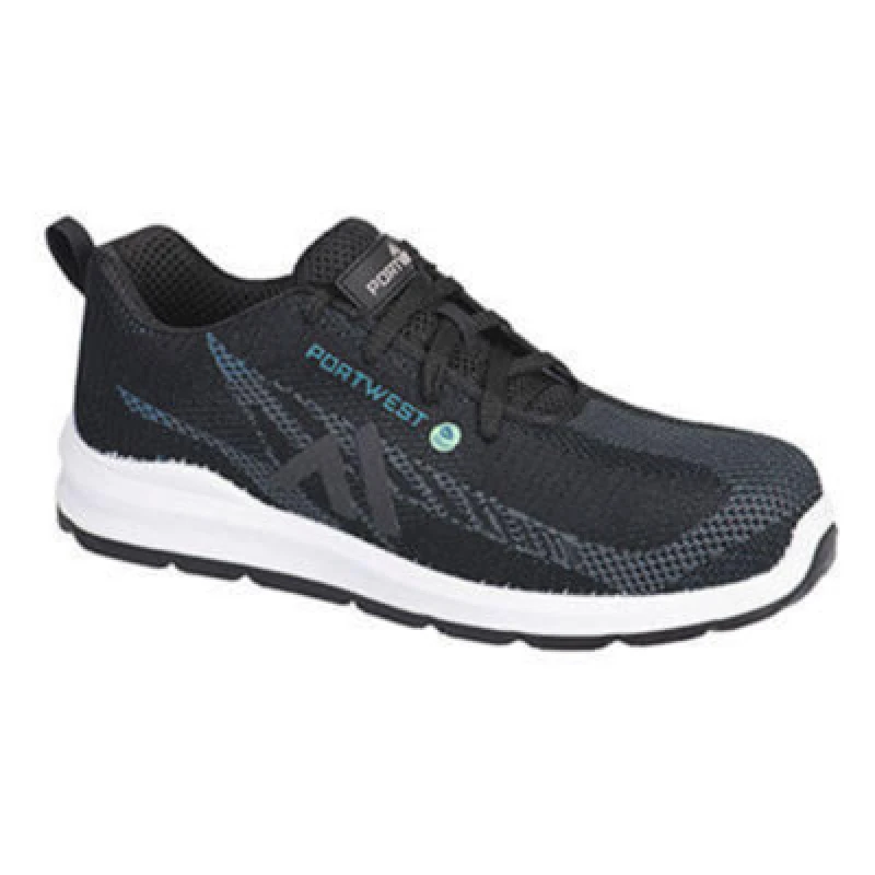Image of Portwest Eco Fly Composite Safety Trainers FC06BKB46 Colour: Black / Blue