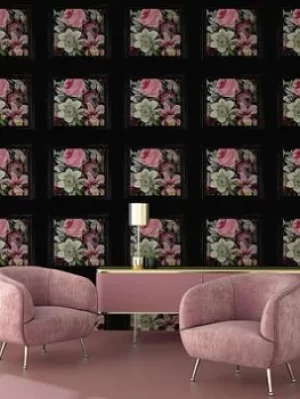 Image of Arthouse Paul Moneypenny Stately Bouquet Charcoal/Multi Wallpaper