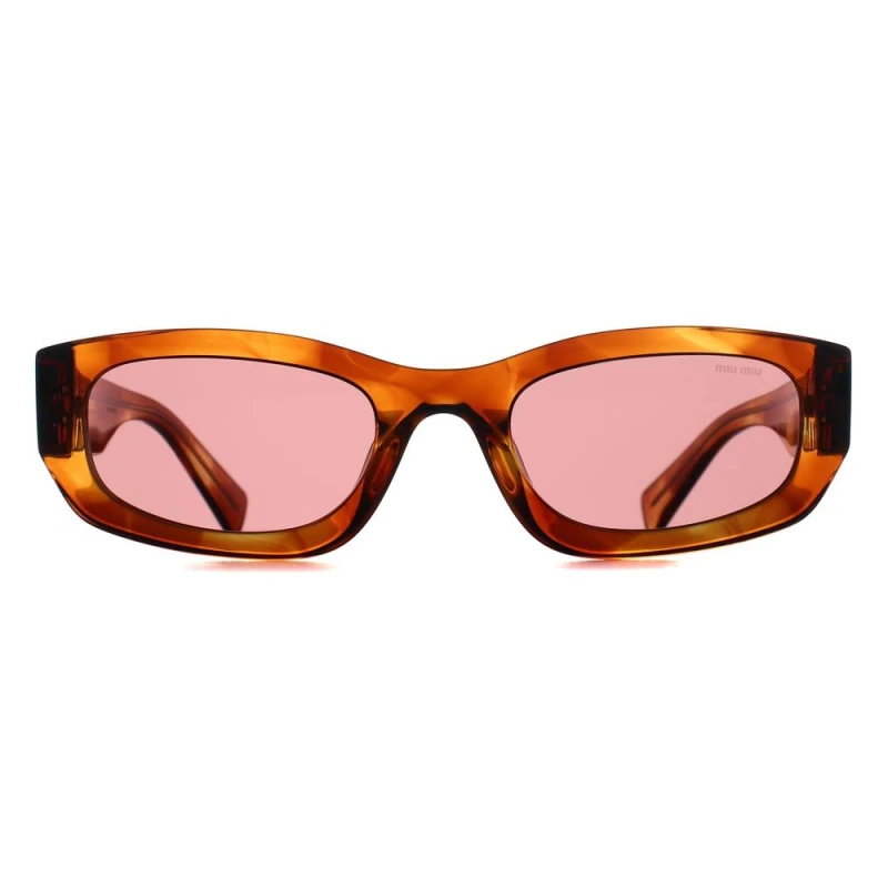 Image of Miu Miu Miu Miu Women Oval Striped Tobacco Dark Violet MUB04S in Brown Brown One Size Female 8056262660591