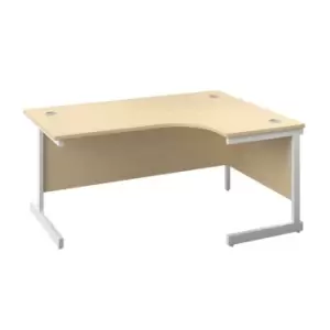 Image of TC Group 1600X1200 Single Upright Right Hand Radial Desk Maple-White + Desk High