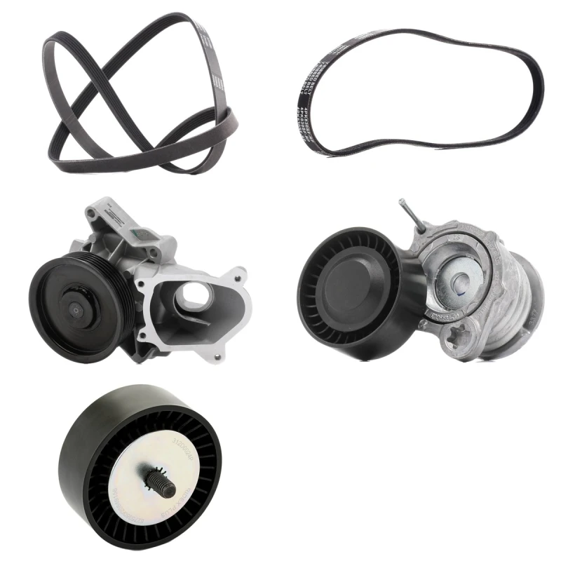 Image of RIDEX PLUS 4172P0028P Water Pump + V-Ribbed Belt Kit with water pump, Check alternator freewheel clutch & replace if necessary Water Pump + V-Ribbed