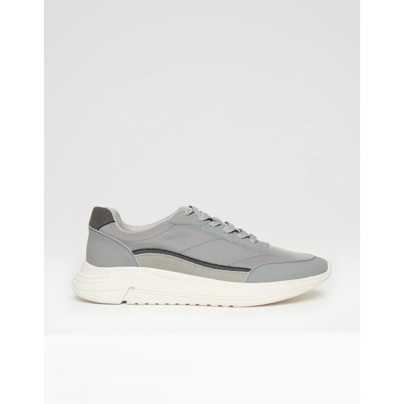 Image of Threadbare Mens Ariba Trainer Casual Low-Top Trainers Grey male 8 (42)