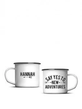 image of Personalised New Adventures Enamel Mug