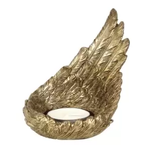 Image of Gold Raised Single Angel Wing Candle Holder