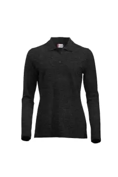 image of Classic Marion Melange Long-Sleeved Polo Shirt