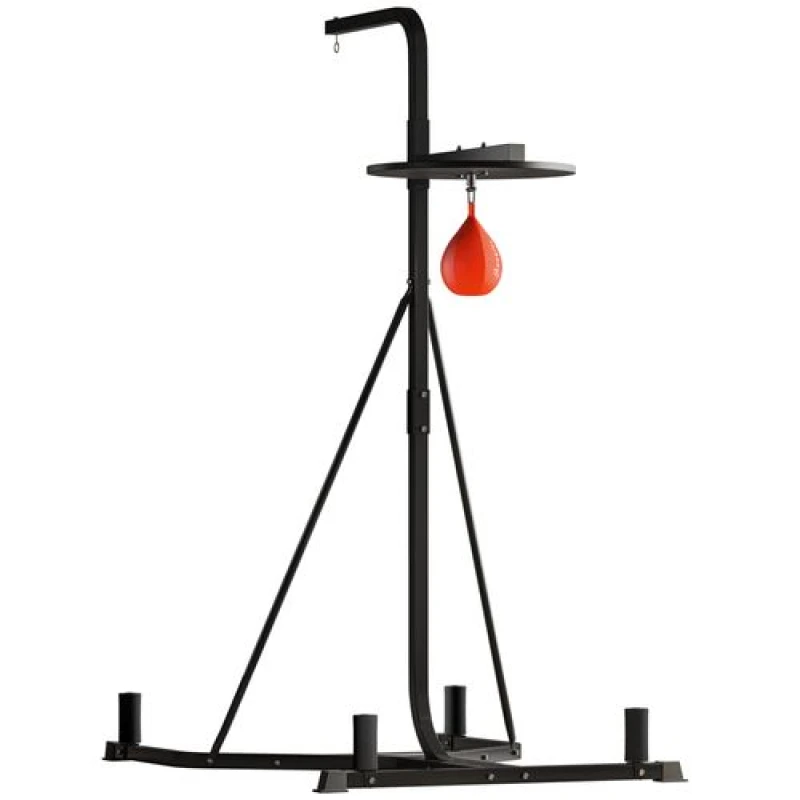 Image of HOMCOM HOMCOM Free-Standing Speed Bag Platform, Adjustable Boxing Punch Bag, Black
