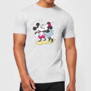 Disney Mickey Mouse Minnie Kiss T-Shirt - Grey - XL - Black