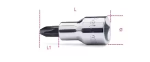 image of Beta Tools 920PH 1/2" Square Drive Phillips Bit Socket Driver PH1 009200471