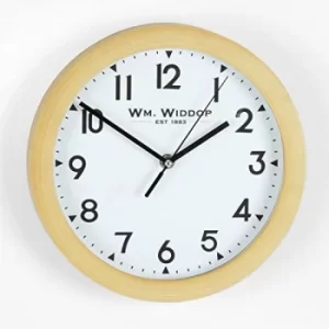 Image of Wm. Widdop Round Wall Clock Wood Effect 25cm
