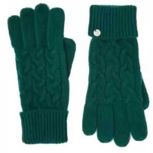 Joules Womens Elena Cable Knitted Glove Teal