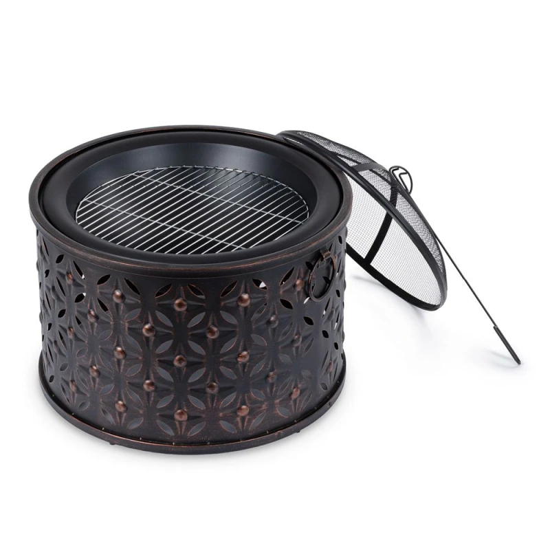 Image of LIVIVO Rombo 2-in-1 Fire Pit & BBQ Grill Bronze unisex