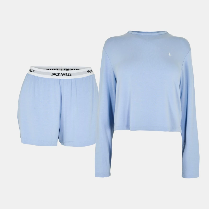 Image of Jack Wills Womens Pyjama Shorts Brunerra Blue female 8 (XS)