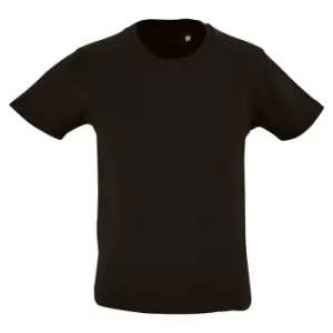 Image of SOLS Childrens Kids Milo Organic T-Shirt (12 Years) (Deep Black)