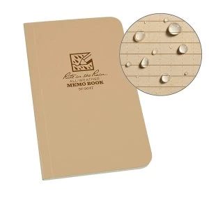 image of Rite In The Rain Memo Book Side Bound Field Flex Cover 3.25 x 6" Tan