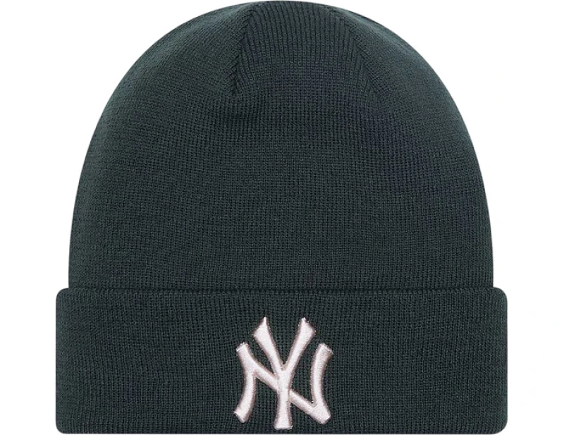 Image of New Era Green New York Yankees League Essential Cuff Knit Beanie Green Male One 193825UK