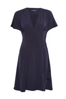 Image of French Connection Alexia Crepe Jersey Wrap Dress Blue