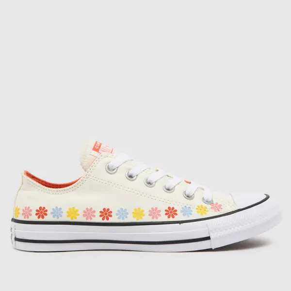 Image of Converse all star ox trainers in white multi White Multi UK 3 (EU 35)