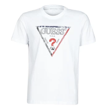 Guess TRIESLEY CN SS TEE mens T shirt in White - Sizes S,M,L,XL,XS