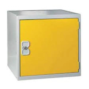 Image of One Compartment Cube Locker D450mm Yellow Door MC00102