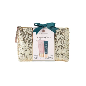 image of Style & Grace Signature Sequin Bag Gift Set - 50ml Hand Lotion, 10ml Vanilla Lip Gloss, Bag