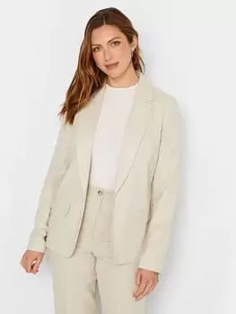 Image of Long Tall Sally Stone Linen Jacket, Brown, Size 10, Women