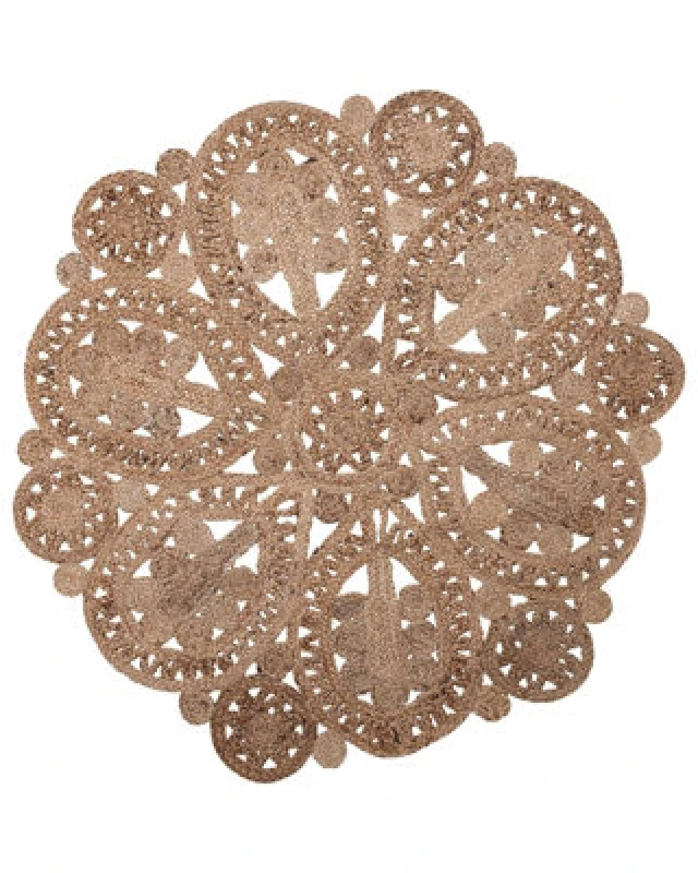 Image of Beliani Rustic Rug Bucak Beige 120 Cm Jute
