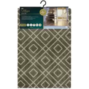 Image of Mega Highly Absorbent Machine Washable Door Mat, Small Diamond Design, Brown, One Size