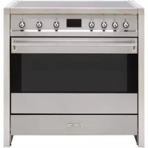 image of Smeg Opera A1PYID-9 90cm Electric Range Cooker with Induction Hob - Stainless Steel - A+ Rated